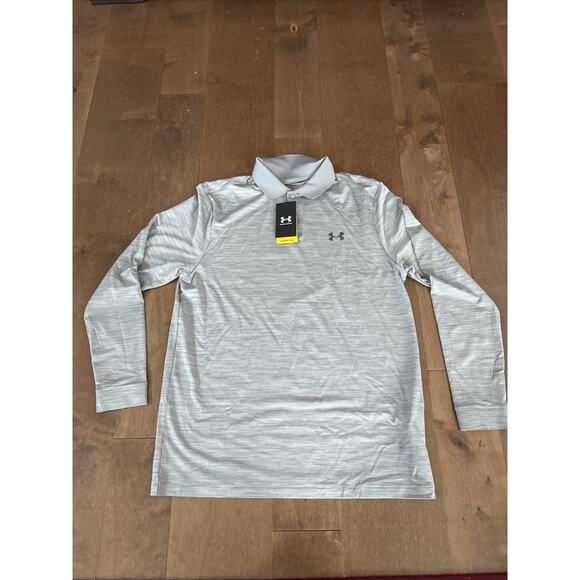 Under Armour Other - Under Armour Polo Tour Stripe Long Sleeve Shirt Mens Medium Golf Performance